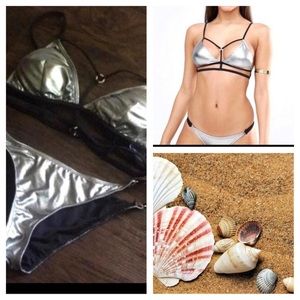 NWOT Rock It In Some Metallic Silver!! bikini
